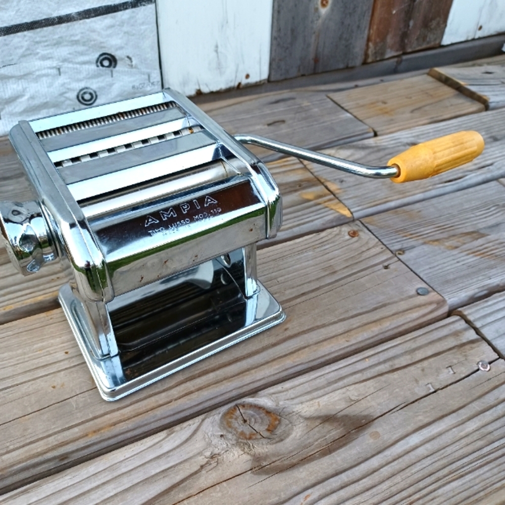 Vintage AMPIA 110 Stainless Steel Chrome Pasta Maker Machine